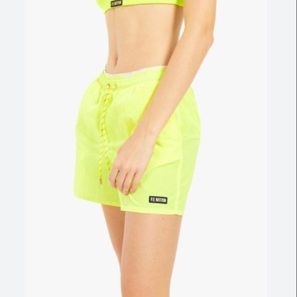 P. E. Nation Starting Block Shorts Neon Yellow Size S - Picture 1 of 8